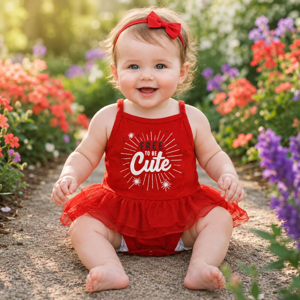 Baby Girl Romper Dress 3M Red Tulle Tutu Photo Outfit Cute Standout Dreamy Party